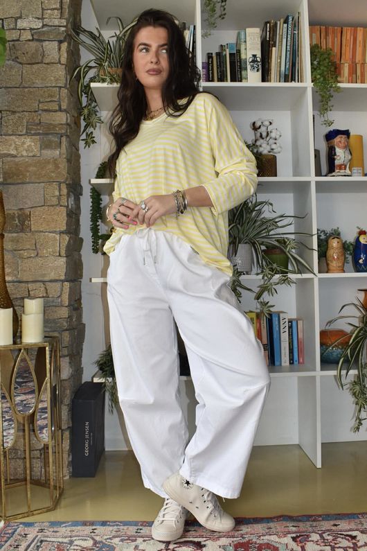  Perfect Breton V Long Sleeve Top Lemon /21